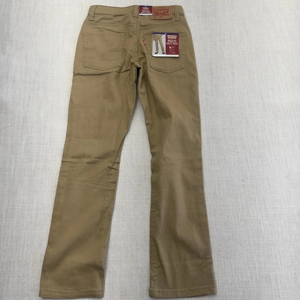 Levis Boys‎ 511 Slim Fit Adjustable Stretch Twill Pants Harvest Gold Tan Size 10